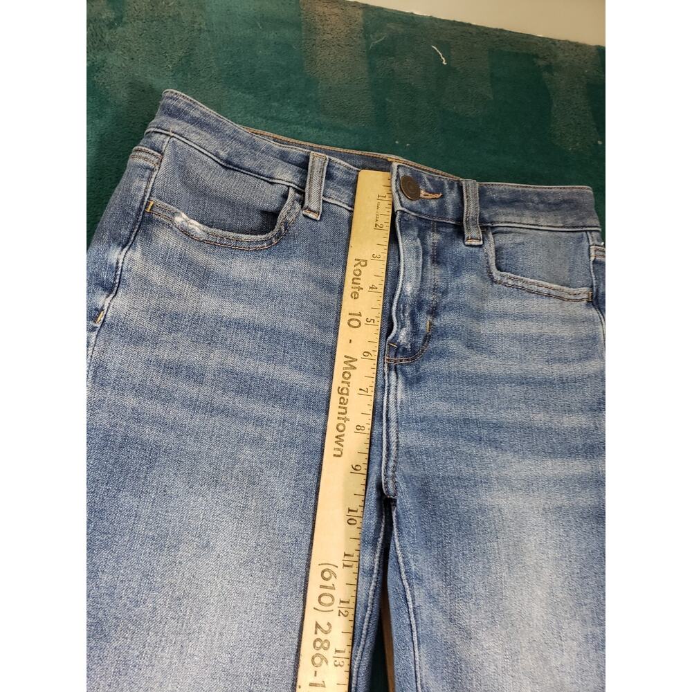 American Eagle Jeans Size 2 Womens Blue Stretch Distressed High Rise Jegging - Picture 8 of 14